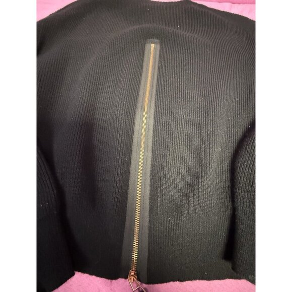 proenza schouler black wool cashmere sweater with trendy back zipper detail sz m - Picture 6 of 8